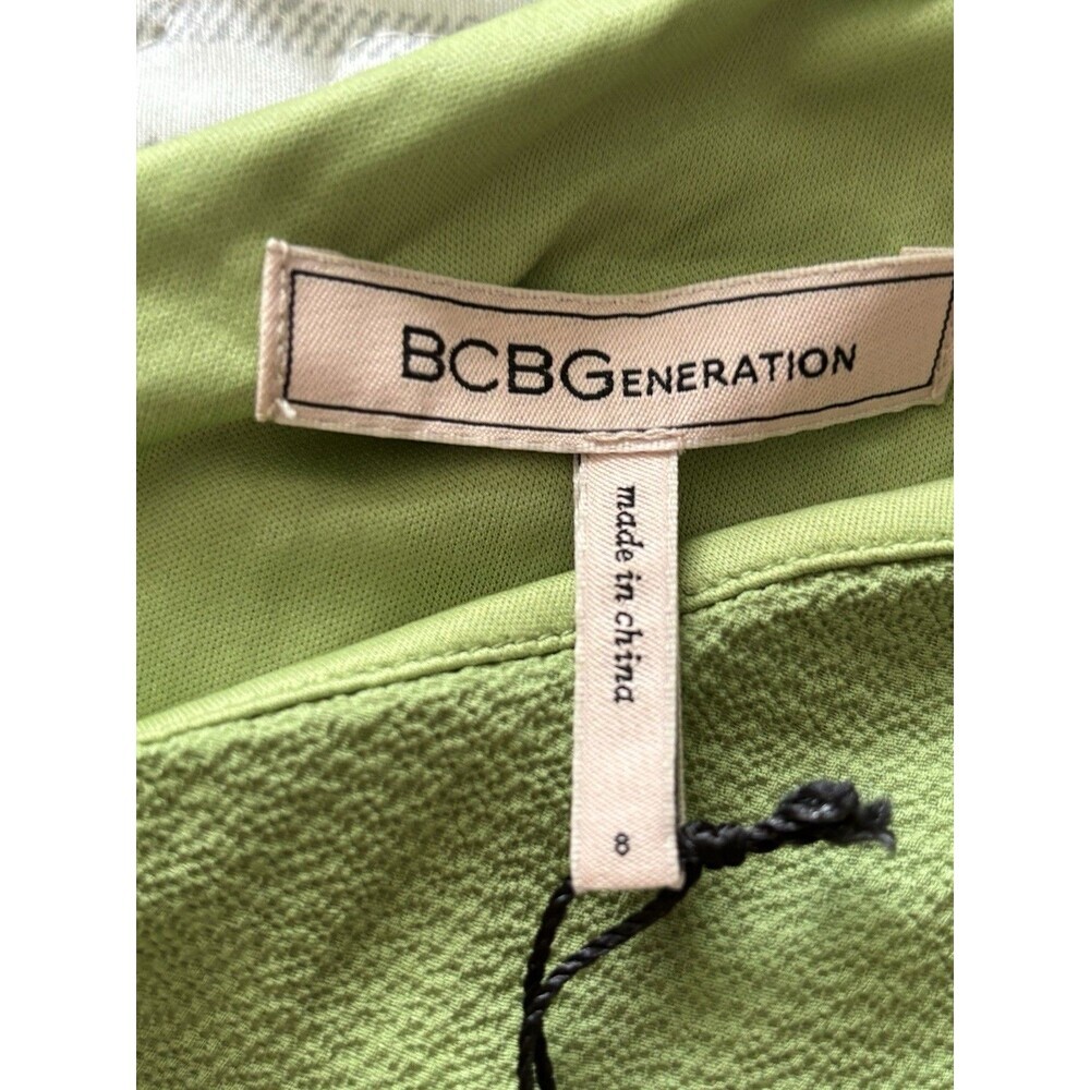 BCBGeneration NWT, Womens One Shoulder Mini Dress Ruffled Bottom, Size 8 Sage - Picture 3 of 9